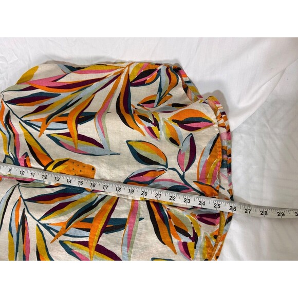 C&C California Sleeveless Tank Top Shirt Size M 100% Linen Tropical Lemon Beach - Picture 4 of 8